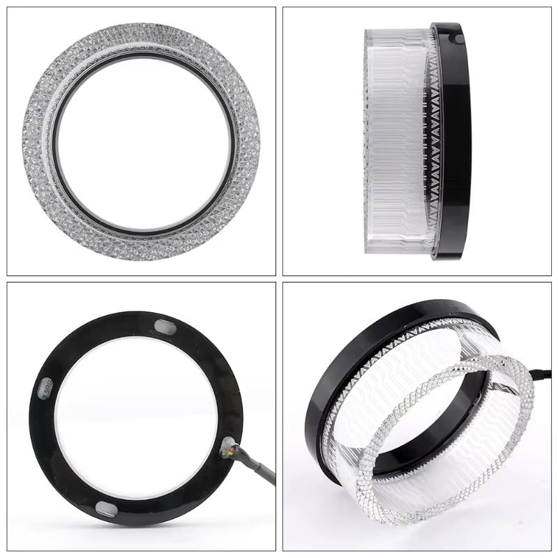 Universal RGB LED Angel Eyes – 5D Crystal Halo Ring DRL with App Control & Sequential Indicator