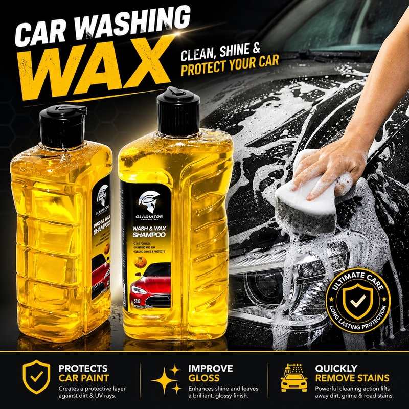 Gladiator GT30 Wash & Wax Shampoo – High-Foaming Car Wash with Carnauba Wax