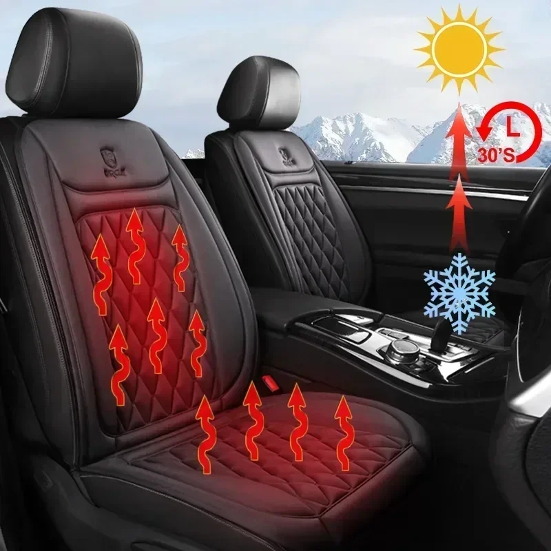 Electric Heated Car Seat Cover – Universal 12V/24V Winter Heating Cushion for Cold Weather