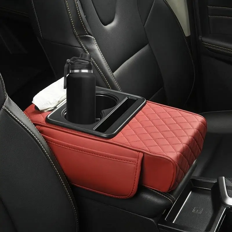 Multifunction Car Console Armrest – Cup Holder, Tissue Box & Storage Organizer